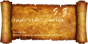 Igyártó Zamfira névjegykártya